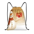 thumbnail image 1 of Kdxio Christmas Snowman Gift Print Drawstring Backpack Bag,Waterproof Draw String Back Sack, Gym Drawstring Bags Swim Bag For Unisex, 1 of 9