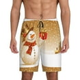 thumbnail image 1 of Kdxio Christmas Snowman Gift Print Mens Sleep Shorts Bottoms Soft Comfy Pajama Wear Pants with Drawstring Pockets, 1 of 7