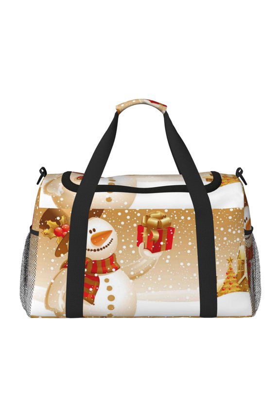 Christmas Snowman Gift Travel Duffel Bag Gym Bag Weekender Travel Bag Gym Bag for Women &Men Airplane Travel Essentials for Flying