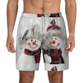thumbnail image 1 of Kdxio Christmas Snowman With Hat Print Men'S Swim Trunks With Compression Liner 7 Inch Inseam Quick Dry Swim Shorts, 1 of 7