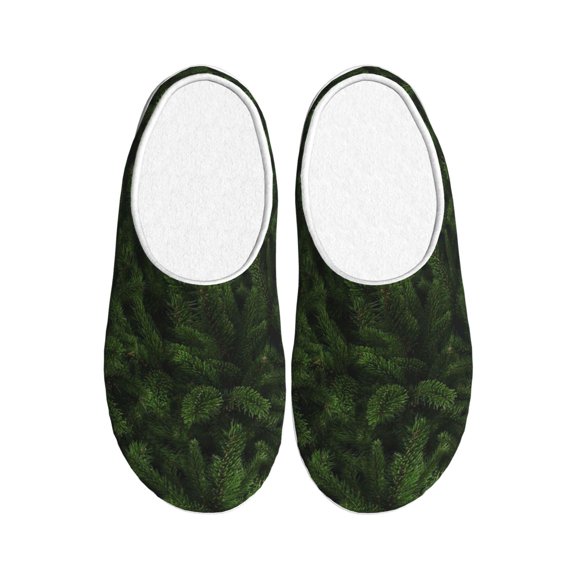 Kdxio Christmas Tree Branches Women's Men's Slippers Plush Slip-On House Slipper for Winter Indoor Soft Cushion Non-slip Fluffy Slides Slippers-8