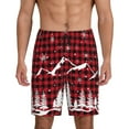 thumbnail image 1 of Kdxio Christmas Tree Buffalo Plaid Print Mens Sleep Shorts Bottoms Soft Comfy Pajama Wear Pants with Drawstring Pockets, 1 of 7