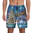 thumbnail image 1 of Kdxio Christmas Tree Print Men'S Swim Trunks With Compression Liner 7 Inch Inseam Quick Dry Swim Shorts, 1 of 7