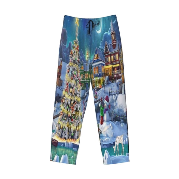 Kdxio Christmas Tree Print Men's Sleep Pajama Pant Lounge Pants with Pockets