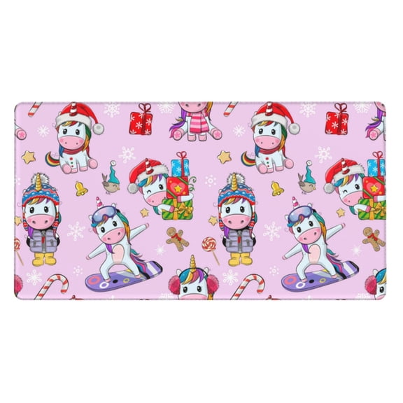 Kdxio Christmas Unicorns Print Large Gaming Mouse Pad,Non-Slip Base,Water Resist Keyboard Pad for Gamer,Office & Home,29.5 x 15.8 in