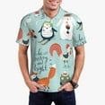 thumbnail image 1 of Kdxio Christmas Winter Animals Print Men's Short Sleeve Polo Shirt,Midweight Men's Shirt, 1 of 6