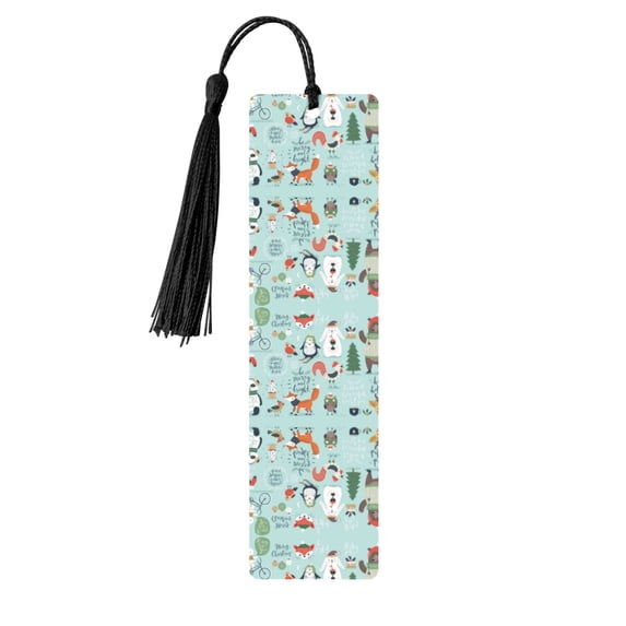 Kdxio Christmas Winter Animals Print Metal Tassel Bookmarks,Perfect Gift for Art Lovers and Bookworms Metal Bookmarks for Women
