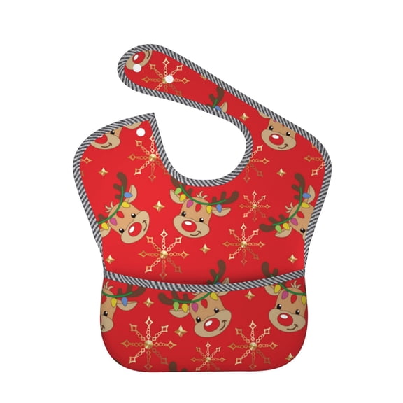 Kdxio Christmas With Cute Deer Bibs For Babies, Baby Bibs for Eating, Toddler Bibs, Waterproof Bibs, Feeding Bibs, for Toddlers, Boys, Girls
