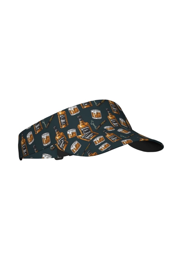 Cigar Print Sun Visor Hat Golf Visor Adjustable Velcro Outdoor Sports Cap for Men Women