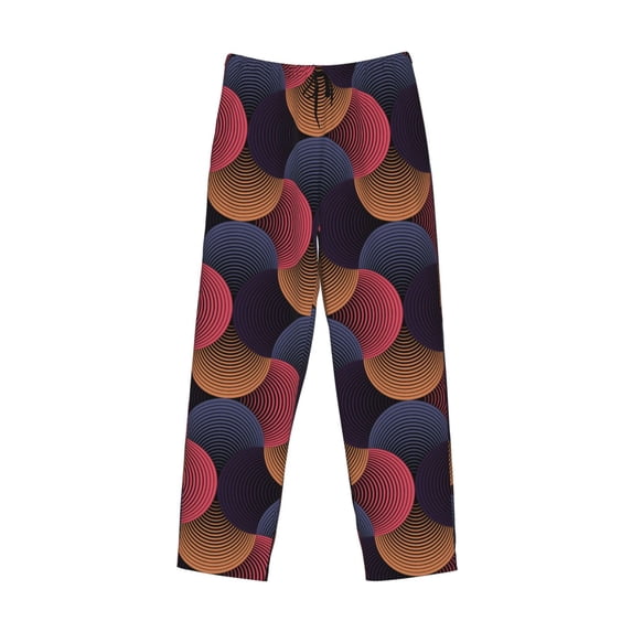 Kdxio Circular Stripes Print Men's Sleep Pajama Pant Lounge Pants with Pockets