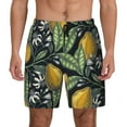 thumbnail image 1 of Kdxio Citrus Fruits Elegant Lemons Print Men'S Swim Trunks With Compression Liner 7 Inch Inseam Quick Dry Swim Shorts, 1 of 7