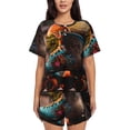 thumbnail image 1 of Kdxio Classic Floral Blue Skate Shoes Print Pajamas Sets for Women Short-Sleeved Pjs with Lounge Shorts Two Piece Sleepwear S-4XL, 1 of 5