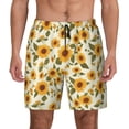 thumbnail image 1 of Kdxio Classical Cute Sunflower Print Men's Swim Trunks with Compression Liner 7 Inch Inseam Quick Dry Swim Shorts, 1 of 5