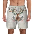 thumbnail image 1 of Kdxio Classy Deer Print Men'S Swim Trunks With Compression Liner 7 Inch Inseam Quick Dry Swim Shorts, 1 of 7