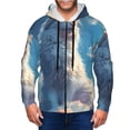 thumbnail image 1 of Kdxio Clear Sky Blue Cat Print Men Hoodies Casual Hoodies for Men with Zip Pockets Full Zip Long Sleeve Sweatshirt Sports Hooded Jacket-3X-Large, 1 of 5