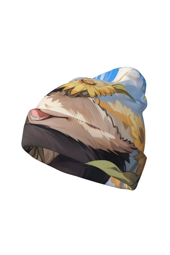 Clear Sky Cute Sunflower Panda Winter Beanie for Men Women Beanie Knit Hat Cuffed Cap Beanie Knit Chunky Snow Cap