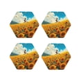 thumbnail image 1 of Kdxio Clear Sky Sunflower Funny Coasters,4 Pcs Leather Coasters,Housewarming Gifts,Protect Furniture from Water Marks Scratch and Damage, 1 of 6