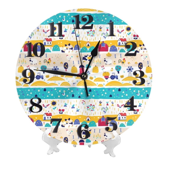 Kdxio Clock number Print Wall Clock,10 Inch Battery Operated Wall Clocks,Silent Non Ticking Small Analog Clock for Living Room,Office,Home,Bedroom,Kitchen,Bathroom