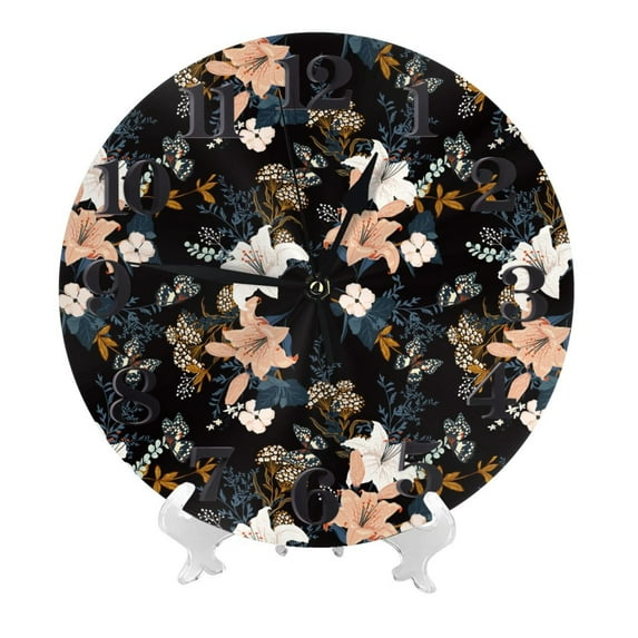 Kdxio Clock number Print Wall Clock,10 Inch Battery Operated Wall Clocks,Silent Non Ticking Small Analog Clock for Living Room,Office,Home,Bedroom,Kitchen,Bathroom