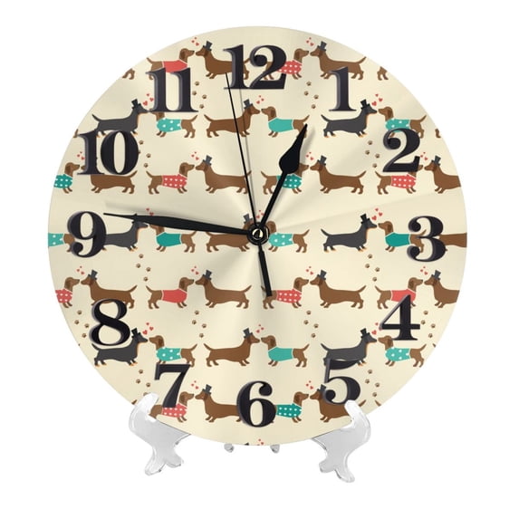 Kdxio Clock number Print Wall Clock,10 Inch Battery Operated Wall Clocks,Silent Non Ticking Small Analog Clock for Living Room,Office,Home,Bedroom,Kitchen,Bathroom