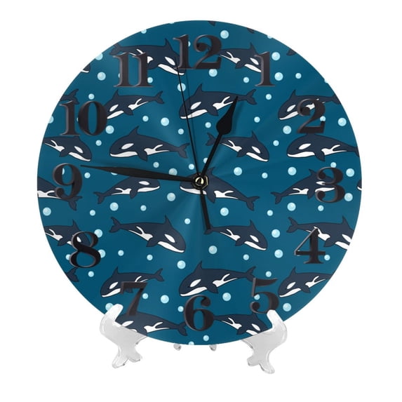 Kdxio Clock number Print Wall Clock,10 Inch Battery Operated Wall Clocks,Silent Non Ticking Small Analog Clock for Living Room,Office,Home,Bedroom,Kitchen,Bathroom