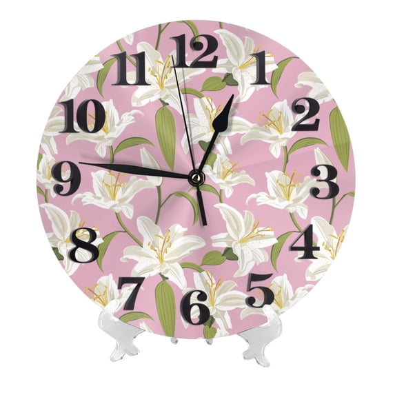 Kdxio Clock number Print Wall Clock,10 Inch Battery Operated Wall Clocks,Silent Non Ticking Small Analog Clock for Living Room,Office,Home,Bedroom,Kitchen,Bathroom