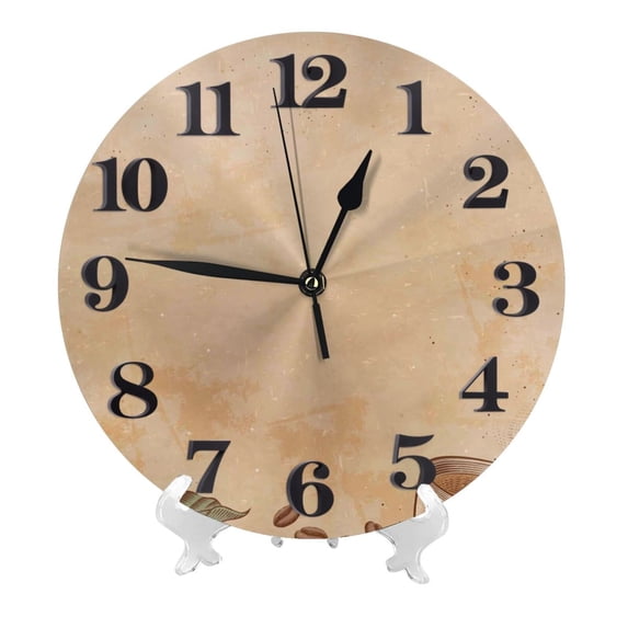 Kdxio Clock number Print Wall Clock,10 Inch Battery Operated Wall Clocks,Silent Non Ticking Small Analog Clock for Living Room,Office,Home,Bedroom,Kitchen,Bathroom