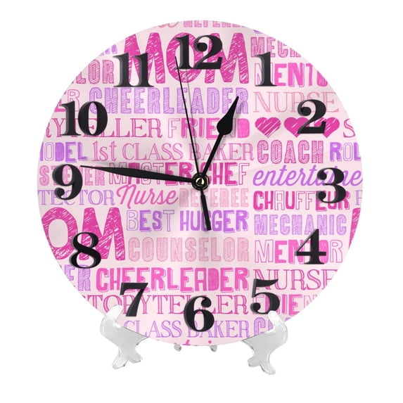 Kdxio Clock number Print Wall Clock,10 Inch Battery Operated Wall Clocks,Silent Non Ticking Small Analog Clock for Living Room,Office,Home,Bedroom,Kitchen,Bathroom