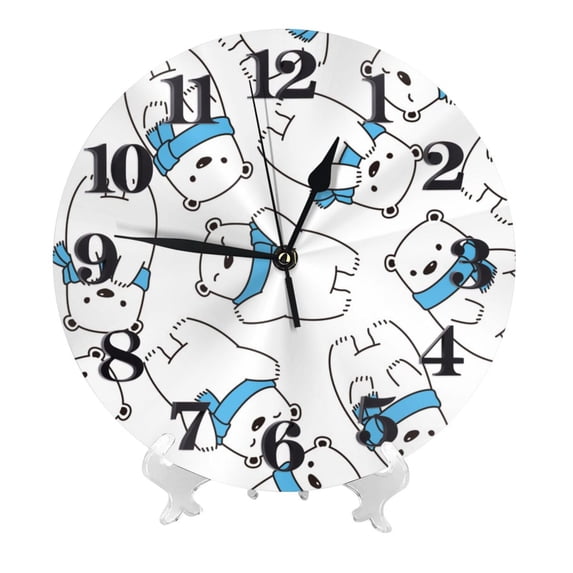 Kdxio Clock number Print Wall Clock,10 Inch Battery Operated Wall Clocks,Silent Non Ticking Small Analog Clock for Living Room,Office,Home,Bedroom,Kitchen,Bathroom