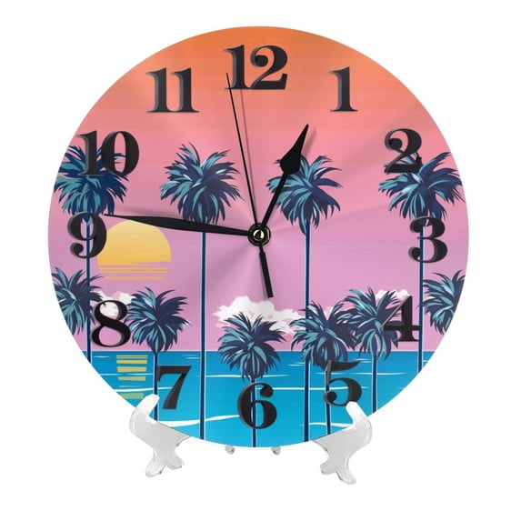 Kdxio Clock number Print Wall Clock,10 Inch Battery Operated Wall Clocks,Silent Non Ticking Small Analog Clock for Living Room,Office,Home,Bedroom,Kitchen,Bathroom