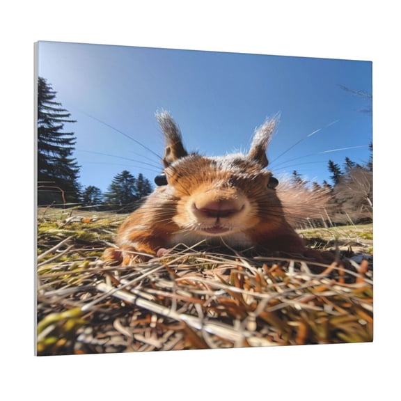 Kdxio Close-Up Curious Squirrel Pattern Canvas Wall Art for Living Room Wall Decor for Bedroom Bathroom Modern Framed Canvas Art Prints Ready to Hang,Horizontal