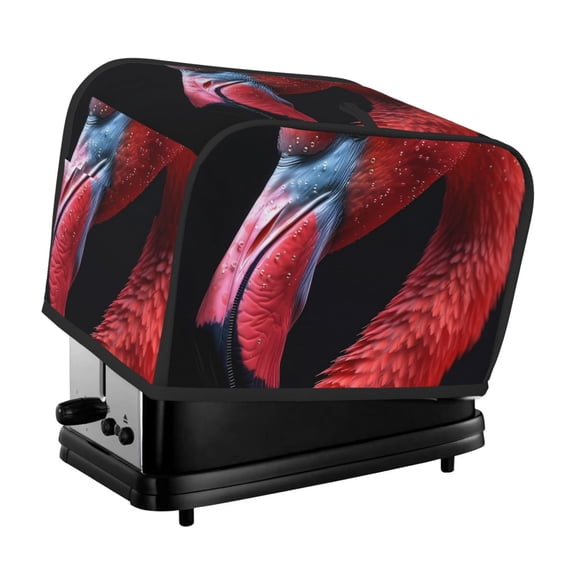 Kdxio Closeup Red Flamingo Portrait Print Toaster Cover Bread Machine Cover Fits for Most Standard 2 Slice Toasters,Keep Toaster Free From Dust And Fingerprint Oven Dustproof Cover