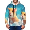 thumbnail image 1 of Kdxio Cloud Cute Hamster Print Men Hoodies Casual Hoodies for Men with Zip Pockets Full Zip Long Sleeve Sweatshirt Sports Hooded Jacket-3X-Large, 1 of 5