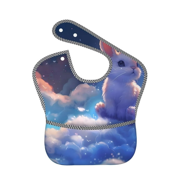 Kdxio Cloud Cute Rabbit Bibs For Babies, Baby Bibs for Eating, Toddler Bibs, Waterproof Bibs, Feeding Bibs, for Toddlers, Boys, Girls