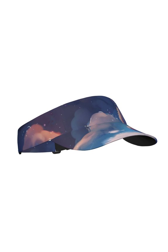 Cloud Cute Rabbit Print Sun Visor Hat Golf Visor Adjustable Velcro Outdoor Sports Cap for Men Women