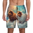 thumbnail image 1 of Kdxio Cloud Guinea Pig Print Men's Swim Trunks with Compression Liner 7 Inch Inseam Quick Dry Swim Shorts, 1 of 5