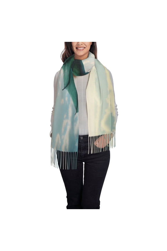 Cloud Sky Green Dragon Women's Scarf Womens Winter Scarf, Fashion Scarfs for Women, Shawls and Wraps, Long Blanket Scarf