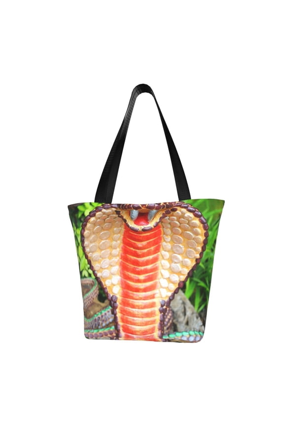 Cobra Snake Women Reusable Grocery Bags Foldable Ripstop,Reusable Shopping Bags for Shopping,Gym,Gift
