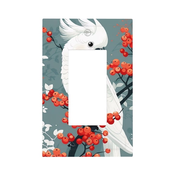 Kdxio Cockatoo Red Berries Decorator Light Switch or Receptacle Outlet Wall Plate Decorator Wall Plate Child Safe Outlet Cover-Style U