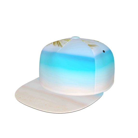 Kdxio Coconut Palm Tree on Beach Print Snapback Hat for Men Women,Adjustable Baseball Cap