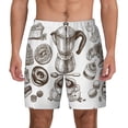 thumbnail image 1 of Kdxio Coffee And Desserts Print Men'S Swim Trunks With Compression Liner 7 Inch Inseam Quick Dry Swim Shorts, 1 of 7