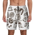 thumbnail image 1 of Kdxio Coffee And Desserts Print Men'S Swim Trunks With Compression Liner 7 Inch Inseam Quick Dry Swim Shorts, 1 of 7