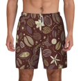 thumbnail image 1 of Kdxio Coffee And Flowers Print Men'S Swim Trunks With Compression Liner 7 Inch Inseam Quick Dry Swim Shorts, 1 of 7