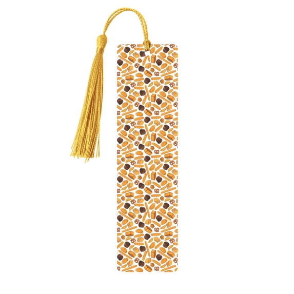 Kdxio Coffee Bun Hot Dog Print Metal Tassel Bookmarks,Perfect Gift for Art Lovers and Bookworms Metal Bookmarks for Women