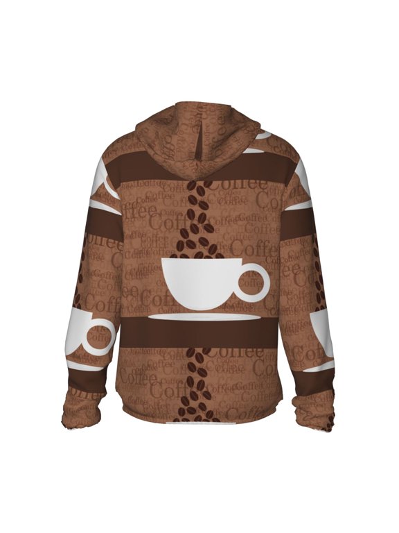 Coffee Cafe Cup Print Women Men Sun Protection UPF 50+ Jackets Zip Up Long Sleeve Hoodie Hiking Lightweight with Pockets