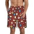 thumbnail image 1 of Kdxio Coffee Cups Pattern Mens Casual Shorts - Drawstring Summer Beach Sports Shorts for Men, 1 of 9