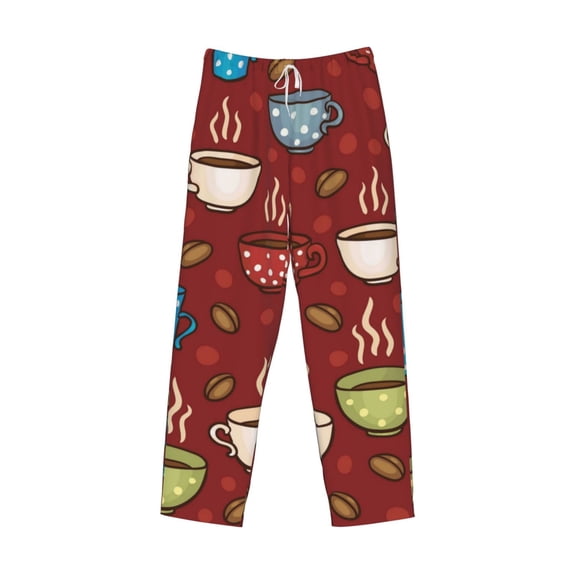 Kdxio Coffee Cups Print Men's Sleep Pajama Pant Lounge Pants with Pockets