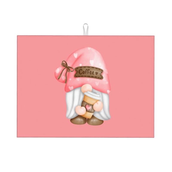 Kdxio Coffee Gnome (1) for Dish Drying Mat,24*18 inch Absorbent Dish Drainer Kitchen Counter,Large Size Dish Drying Pad for Countertops,Draining Racks