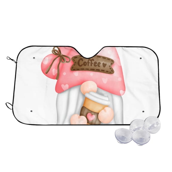 Kdxio Coffee Gnome (1) Print Windshield Sun Shade,UV Rays and Sun Heat Protection,Sunshade for Car Windshield,Car Shade Front Windshield - Small
