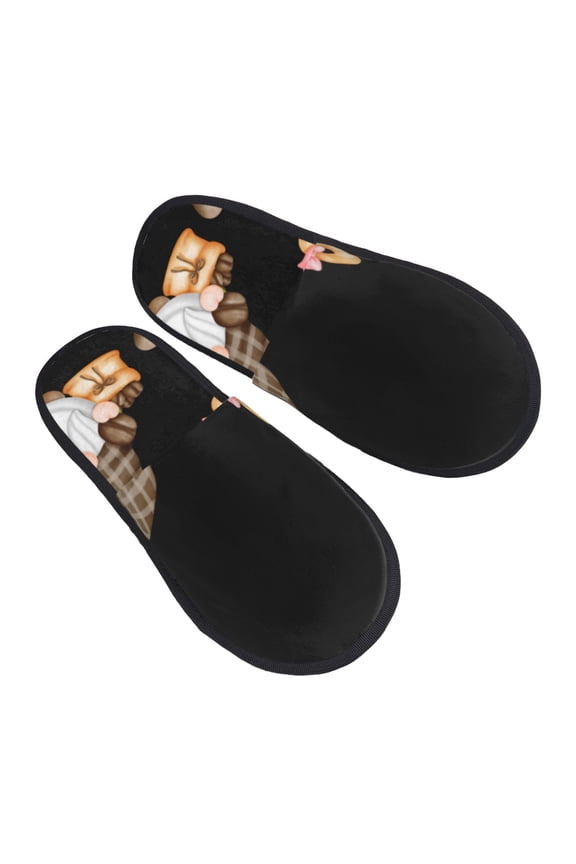 Coffee Gnome (2) Pattern Slippers for Women Memory Foam Fuzzy House Slippers Bedroom Non-slip Warm Womens Slippers